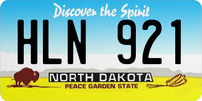 ND license plate HLN921