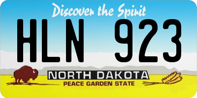 ND license plate HLN923