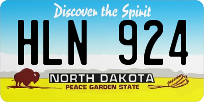 ND license plate HLN924