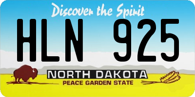 ND license plate HLN925