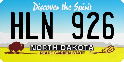 ND license plate HLN926