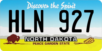 ND license plate HLN927