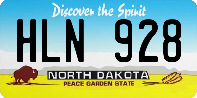 ND license plate HLN928