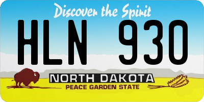 ND license plate HLN930