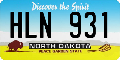 ND license plate HLN931