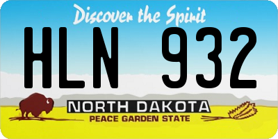 ND license plate HLN932