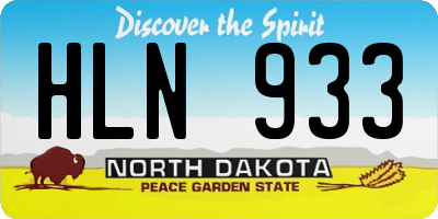 ND license plate HLN933