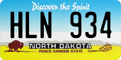 ND license plate HLN934