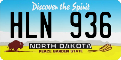 ND license plate HLN936