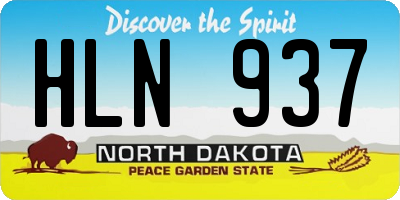 ND license plate HLN937