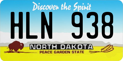 ND license plate HLN938