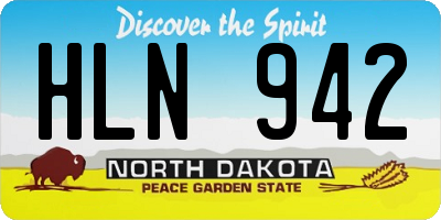 ND license plate HLN942