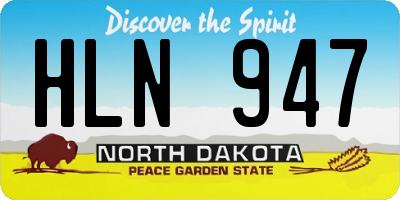 ND license plate HLN947