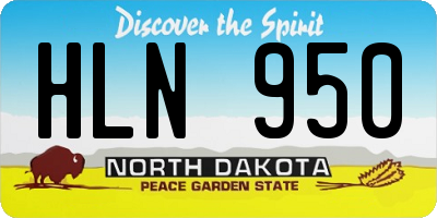 ND license plate HLN950