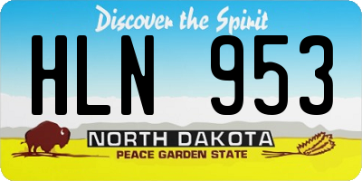 ND license plate HLN953