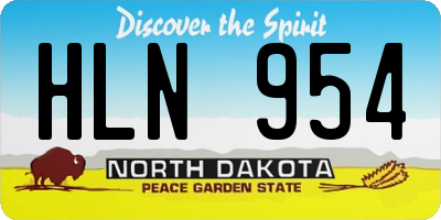 ND license plate HLN954