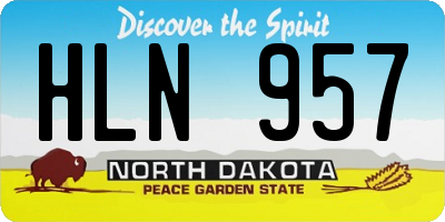 ND license plate HLN957