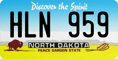 ND license plate HLN959