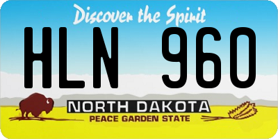 ND license plate HLN960