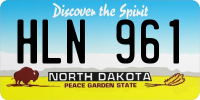 ND license plate HLN961