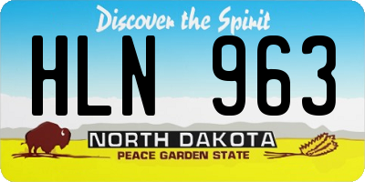 ND license plate HLN963