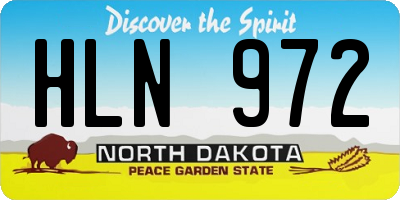 ND license plate HLN972