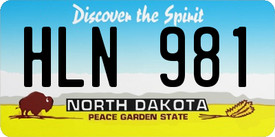 ND license plate HLN981