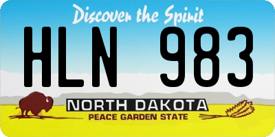 ND license plate HLN983