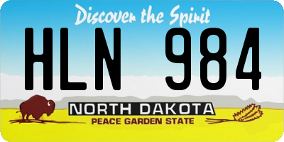 ND license plate HLN984