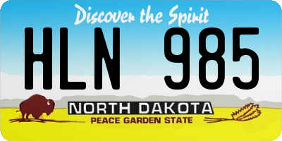 ND license plate HLN985