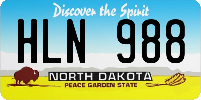 ND license plate HLN988