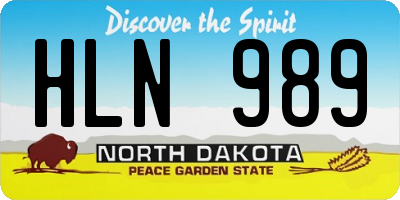 ND license plate HLN989