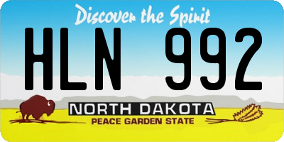 ND license plate HLN992