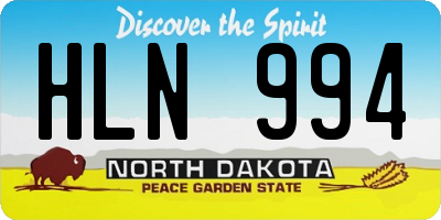 ND license plate HLN994