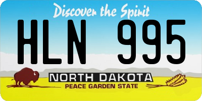 ND license plate HLN995