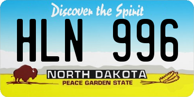 ND license plate HLN996