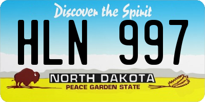 ND license plate HLN997