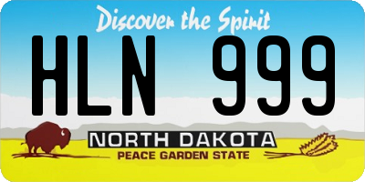 ND license plate HLN999