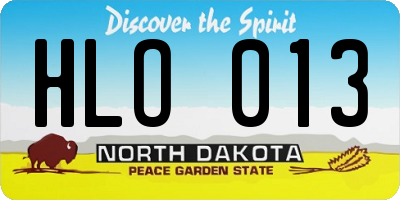 ND license plate HLO013