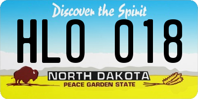 ND license plate HLO018