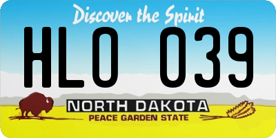 ND license plate HLO039