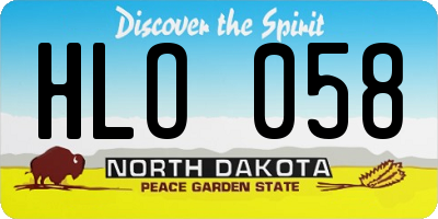 ND license plate HLO058