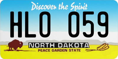 ND license plate HLO059