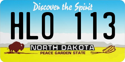 ND license plate HLO113