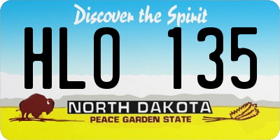 ND license plate HLO135