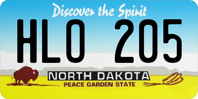 ND license plate HLO205