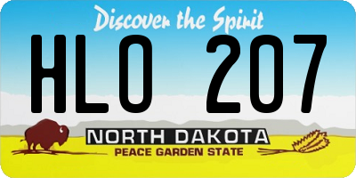 ND license plate HLO207