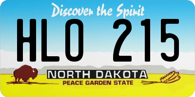 ND license plate HLO215