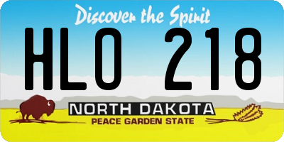 ND license plate HLO218