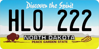 ND license plate HLO222